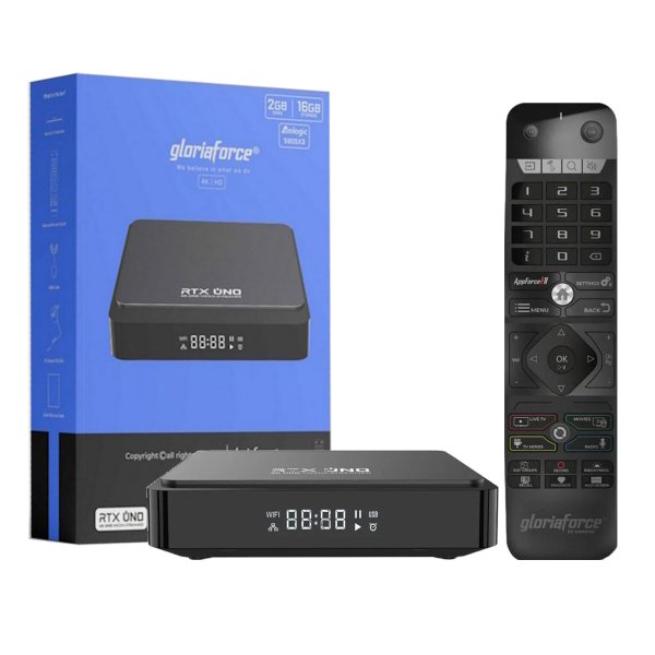 Zoom bild av Gloriaforce RTX Uno 4K UHD Android 11 IPTV Box med HDR10+, Dual-WiFi & Bluetooth