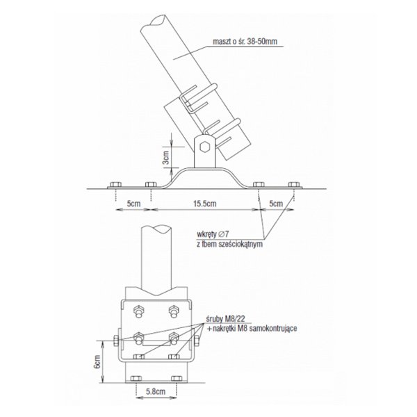 Zoom image of Mastfot vikbar