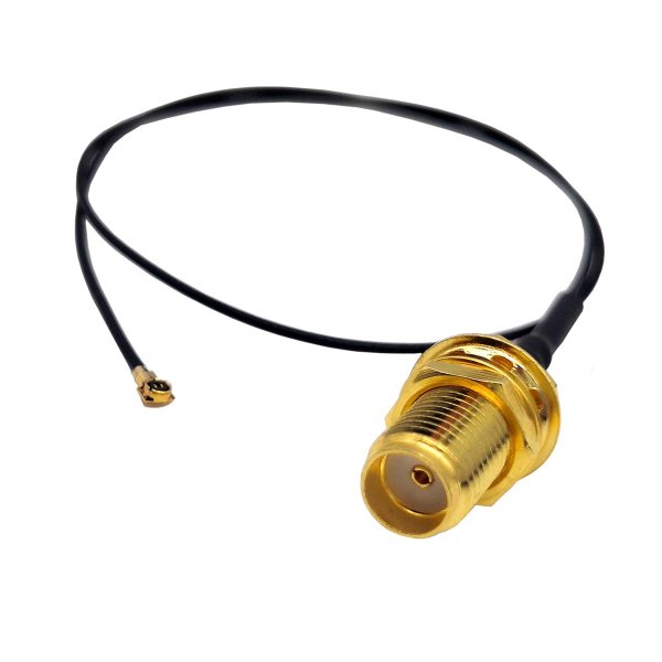 Zoom bild av IPX hona till SMA hona antennkabel – 15 cm