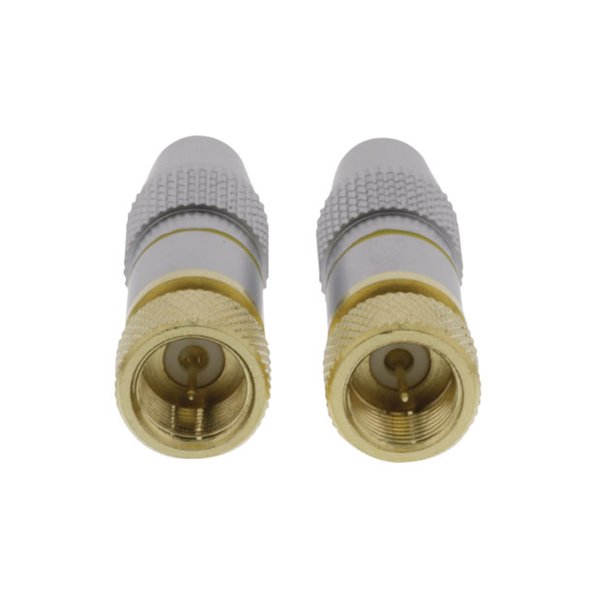 Zoom bild av F-kontakter 24k guldpläterade skärmade 2-pack