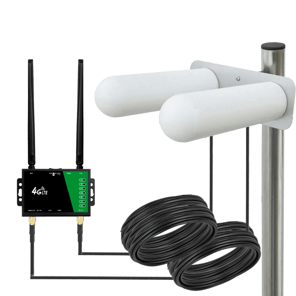 Zoom bild av 4G LTE Komplettpaket – Industrirouter + Professionell MIMO-antenn (5 m eller 10 m kabel)