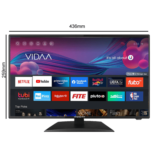 Zoom bild av Camping First 19 Smart V2 – Smart-TV för Husbil, Båt & Fritid – HD, Android 11, WLAN, DVB-S2/T2/C, 12V & 24V