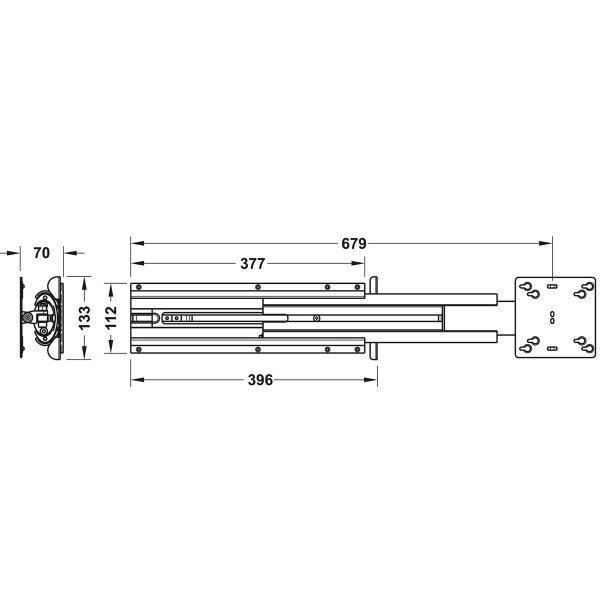 Zoom image of Utdragbart TV-fäste för Skåp & Vägg – Aluminium