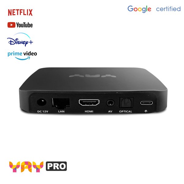 Zoom bild av VU+ YAY GO PRO Android IPTV 4K UHD Streaming Box med Chromecast & Google Assistant