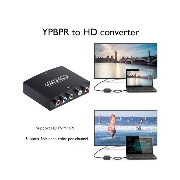 Zoom bild av Omvandlare Komponentvideo (YPbPr) till HDMI