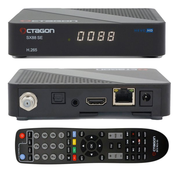 Zoom bild av Octagon SX88 SE V2 HD H.265 S2+IP – Satellit- & IPTV-mottagare Full HD