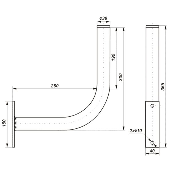 Zoom bild av Väggfäste antenn/parabol – Bygger Ut 28 cm, Höjd 30 cm