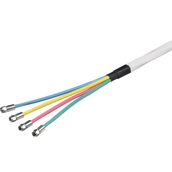 Proffs Quad F-kabel inkl kontakt till parabol