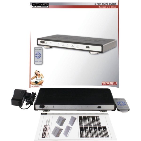 Zoom bild av Hdmi Switch med fjärrkontroll 4-vägs Pro