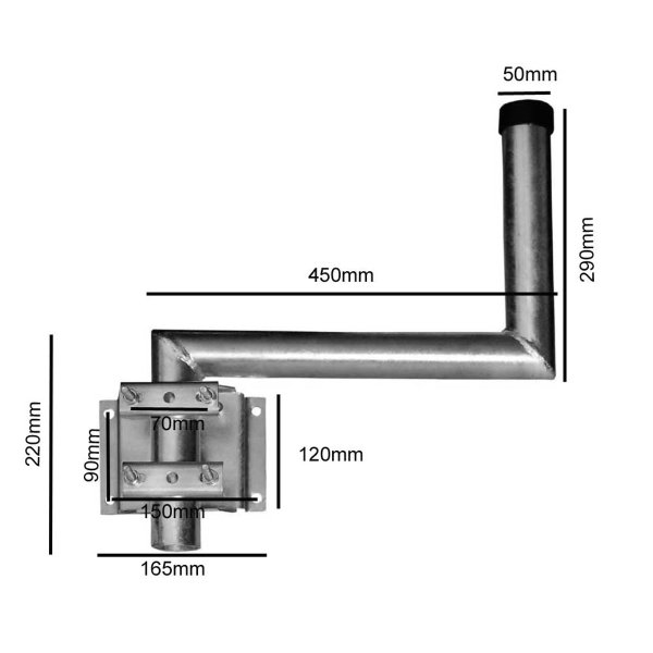 Zoom bild av Svängbart väggfäste för parabol/antenn – Bygger Ut 45 cm