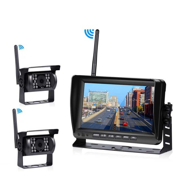 Zoom image of 7 tums HD Trådlöst bakkamerasystem för bil, husbil och lastbil – upp till 2 kameror, 150 m räckvidd