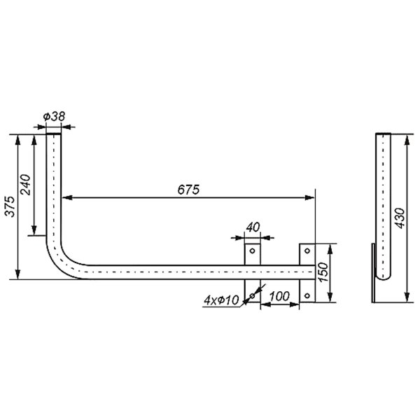Zoom bild av Väggfäste för antenn/parabol – Bygger Ut 75 cm (Höger)