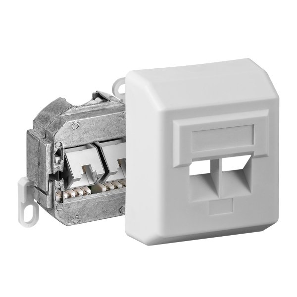 Zoom image of Utanpåliggande UTP-nätverksuttag 2-port