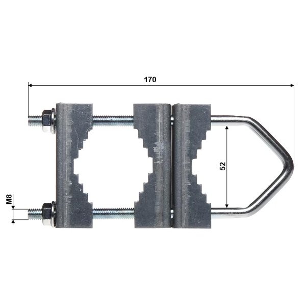 Zoom bild av Rörklammer för 30–60 mm maströr