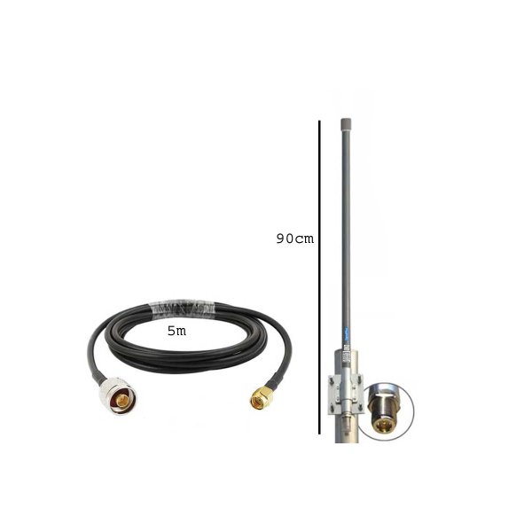 Zoom bild av 5G - 4G Lte antenn 8,5 dBi Signalplus, 90cm lång, inkl. 5m kabel.