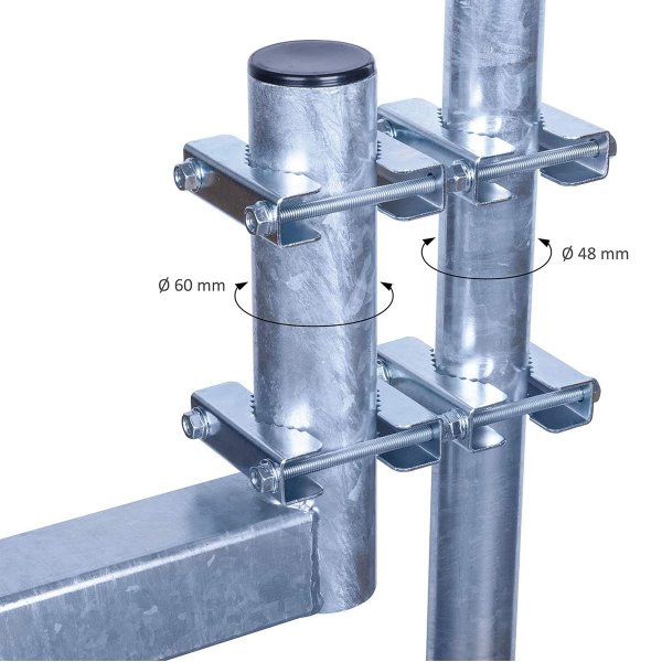 Zoom bild av Dubbel Mastklammer 20–60 mm – Galvaniserad