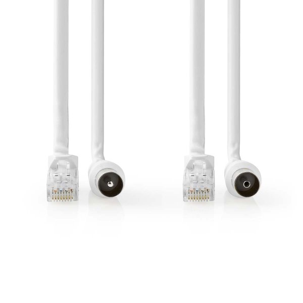 Zoom bild av Antennkabel kombinerad med nätverks kabel CAT6