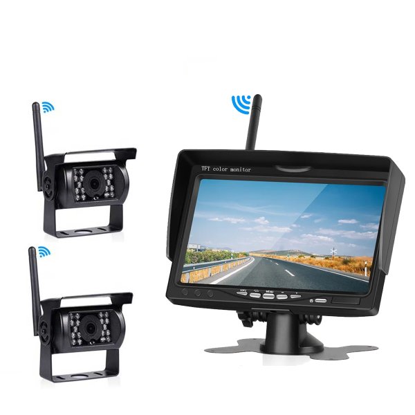 Zoom bild av 7" Trådlöst bakkamerasystem för husbil, husvagn och lastbil – upp till 4 kameror