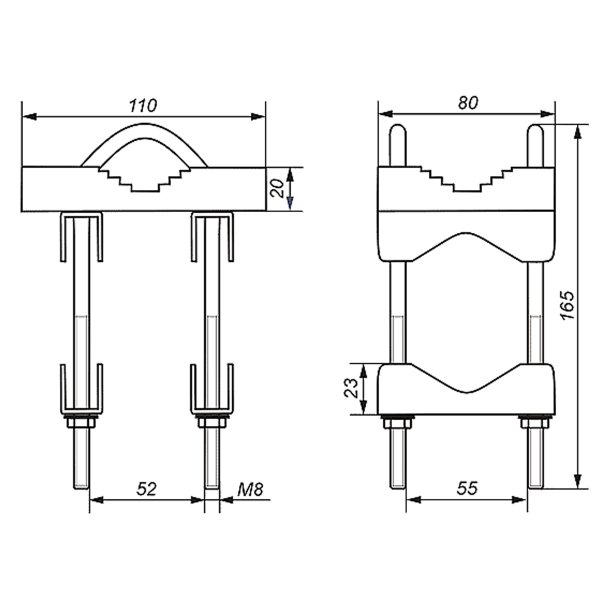 Zoom image of Dubbelt Mastfäste (Cross Clamp) 18–50 mm (ändrar från vertikalt till horisontalt)