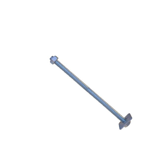 Zoom bild av Helgängad stång M12 med muttrar och brickor – Blankförzinkad