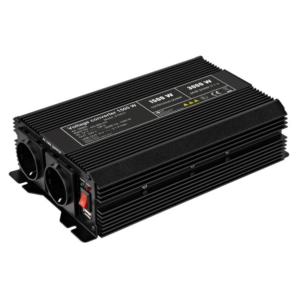 Zoom bild av Strömomvandlare 12V till 230V 1500W – För Husbil, Båt & Camping