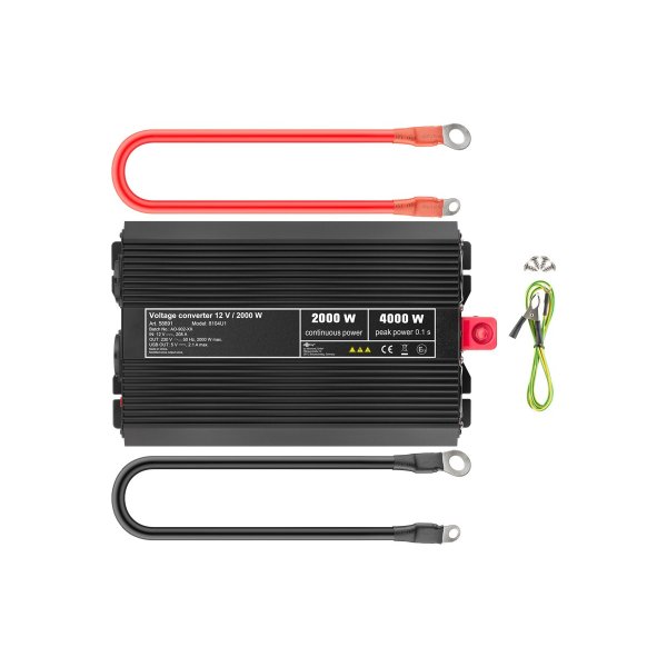 Zoom bild av Strömomvandlare 12V till 230V 2000W – För Husbil, Båt & Camping