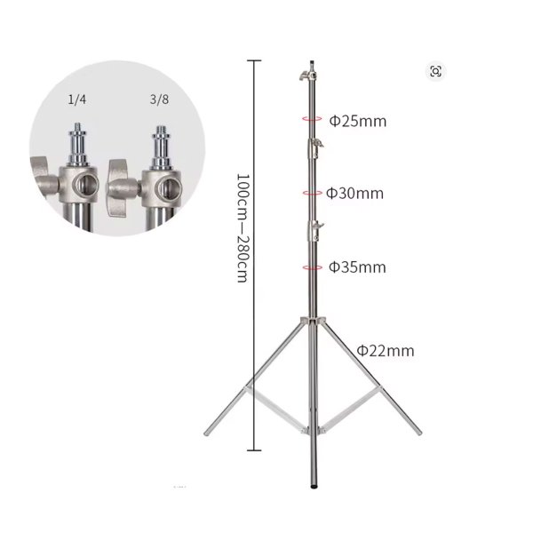 Zoom image of Profi-Line Premium Tripod Stand – Adjustable 110–280 cm Stainless Steel (Upgraded Model)