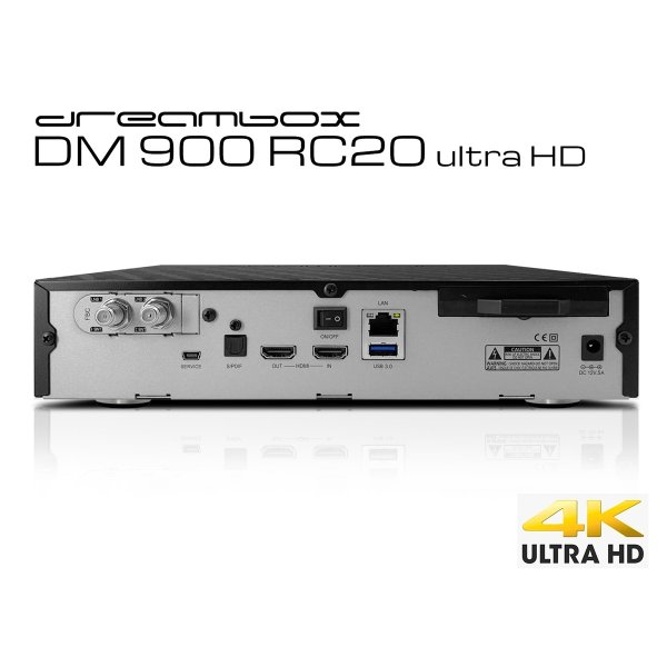 Zoom bild av Dreambox DM900 RC20 UHD 4K DVB-S2 FBC Twin Tuner Linux PVR-mottagare