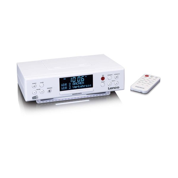 Zoom image of Lenco KCR-190WH – DAB+/FM Kitchen Radio with Bluetooth®, LED Light & Timer (White)