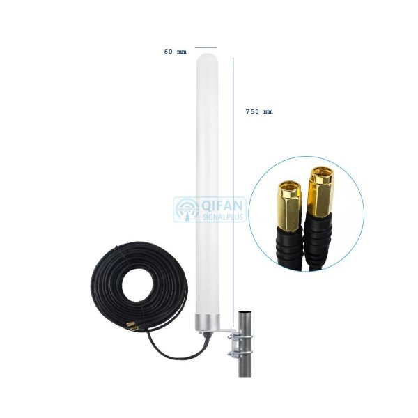 Zoom bild av Qifan LTE MIMO Rundstrålande Antenn 5G/4G/3G/2G – IP67, 10m kabel