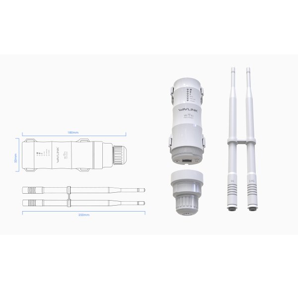 Zoom bild av 2.4G , 5G Högeffekt utomhus WIFI extender trådlös wifi Repeater 600 omkret