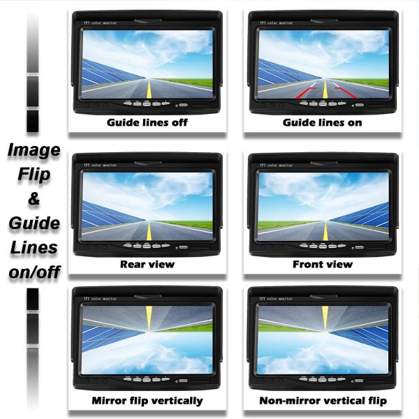 Zoom bild av 7" Trådlöst bakkamerasystem för husbil, husvagn och lastbil – upp till 4 kameror