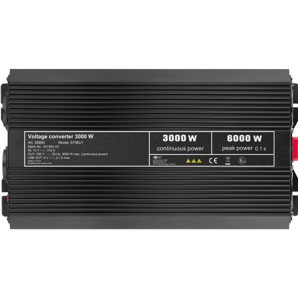 Zoom bild av Strömomvandlare 12V till 230V 3000W – för Husbil, Lastbil, Båt & Camping