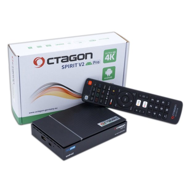 Zoom bild av Octagon SPIRIT V2 4K UHD Android TV IPTV Box med HDR10+, WiFi & Bluetooth