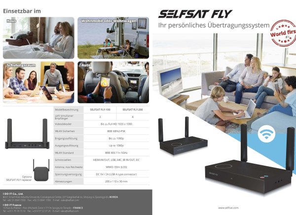Zoom image of Selfsat FLY-200 – Trådlös HDMI-överföring med plats för hela familjen