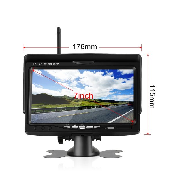 Zoom bild av 7" Trådlöst bakkamerasystem för husbil, husvagn och lastbil – upp till 4 kameror