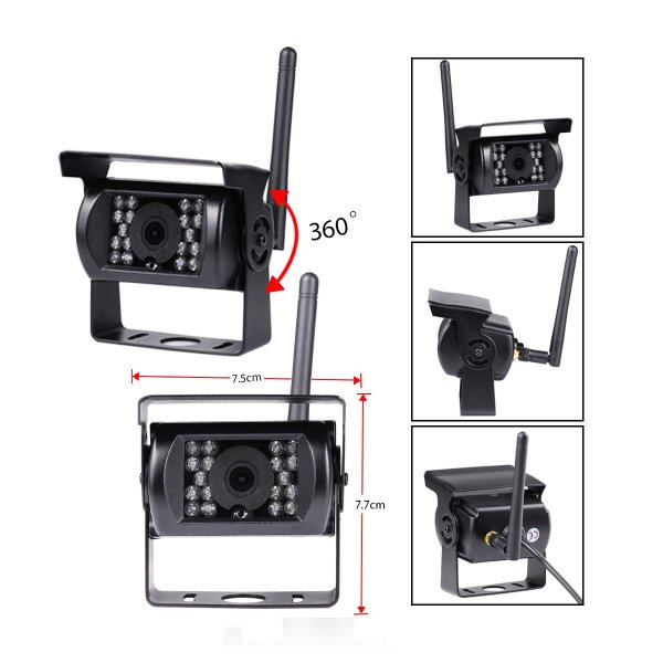 Zoom bild av 7" Trådlöst bakkamerasystem för husbil, husvagn och lastbil – upp till 4 kameror