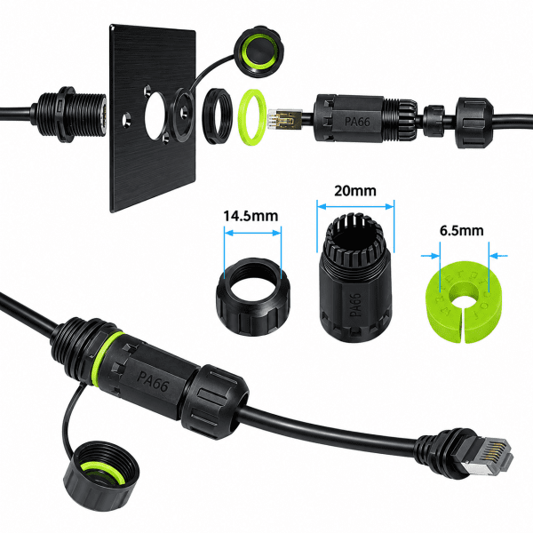 Zoom image of Starlink Gen 3/Mini Ethernet Adapter 1 m – RJ45 Male to Female with IP68 Coupler