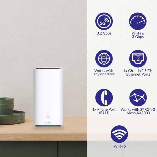 Zoom bild av Strong 5G modem & router AX3000 