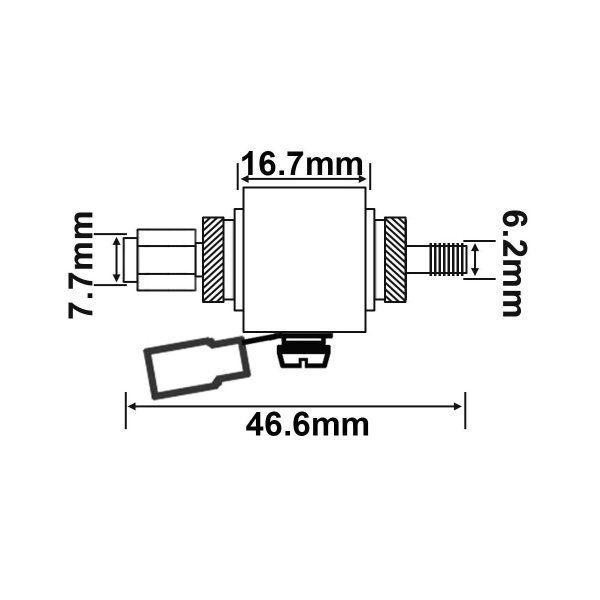 Zoom bild av SMA åskskydd och Överspänningsskydd jordad