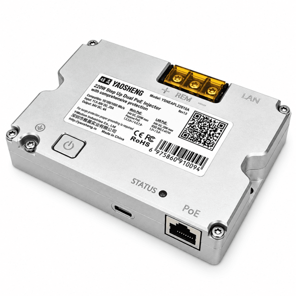 Zoom image of YAOSHENG 220W Dual PoE Converter 12/24V for Starlink Standard V4/Gen 3